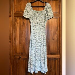 A New Day Light Blue Floral Midi Dress